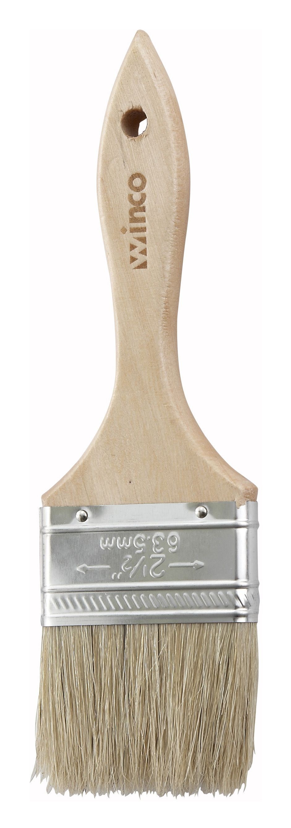 Winco WBR-25 2-1/2" Wide Flat Pastry Brush with Wooden Handle