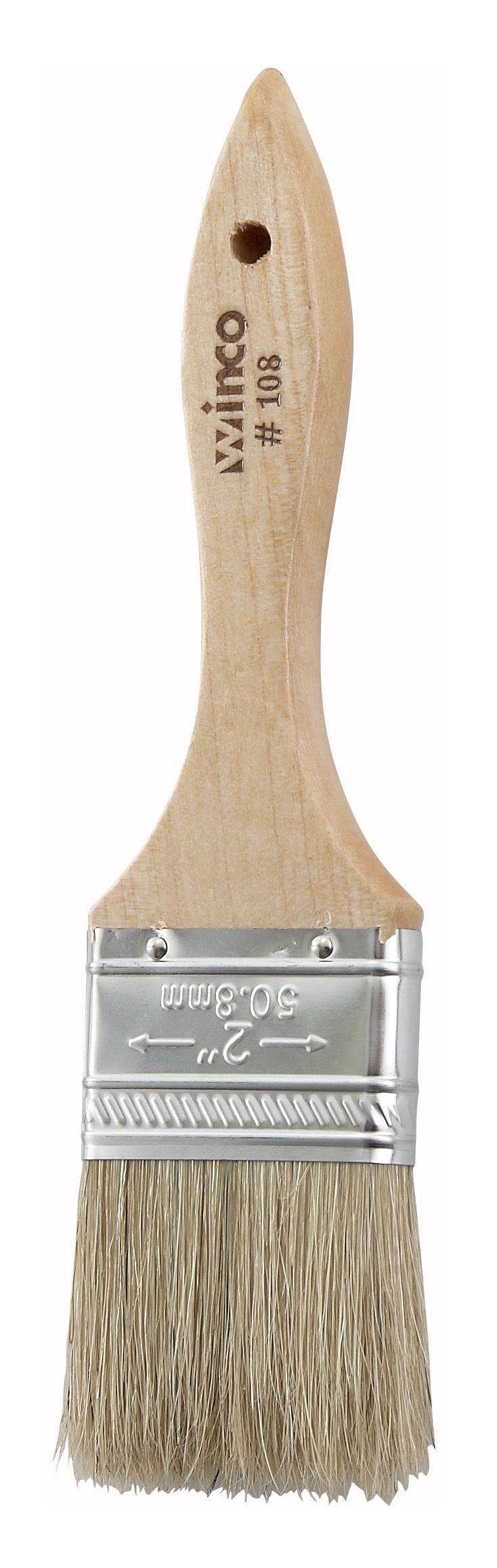 Winco WBR-20 2" Wide Flat Pastry Brush with Wooden Handle