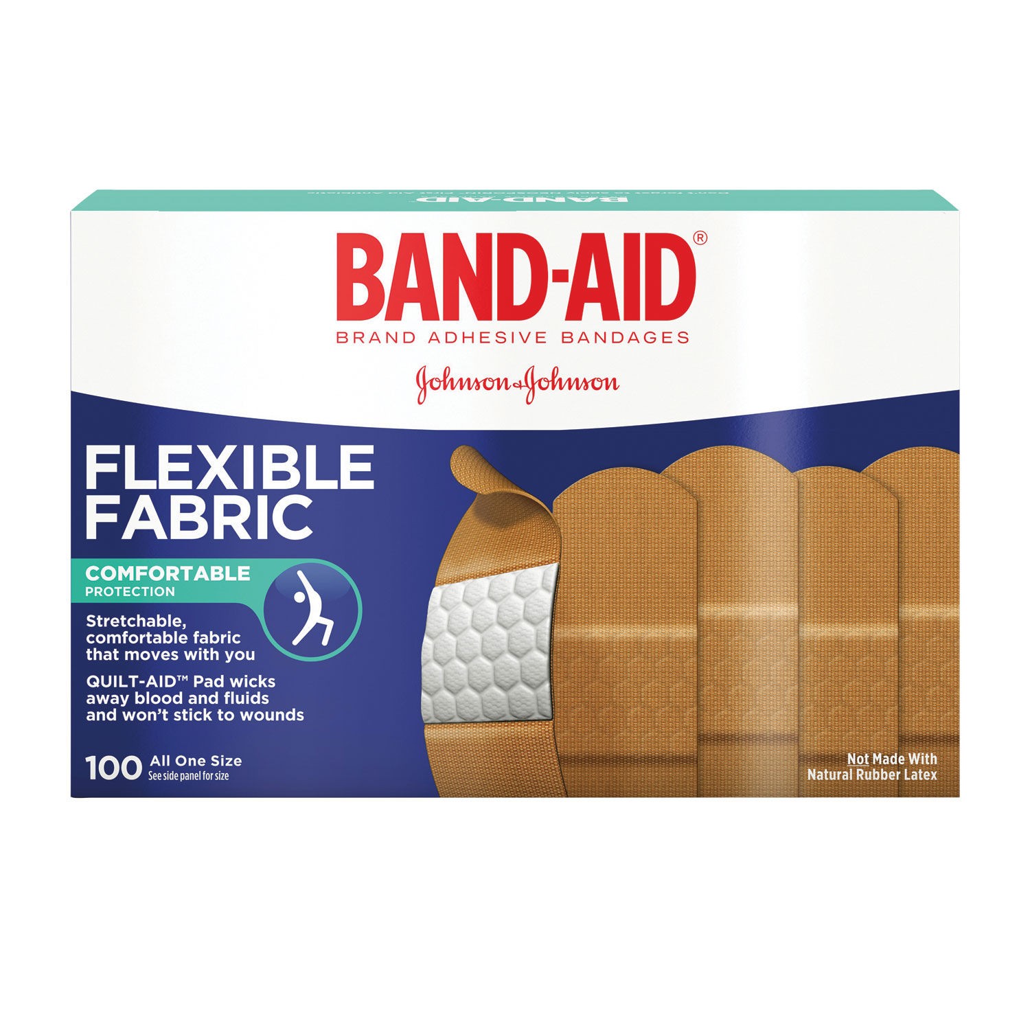 Flexible Fabric Adhesive Bandages, 1" x 3", 100/Box
