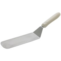 Winco TWP-90 Offset Flexible Turner 9 1/2&quot; x 3&quot; Blade, White Polypropylene Handle