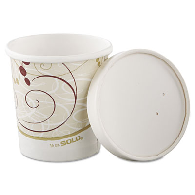Flexstyle Double Poly Paper Containers, 16oz, Symphony, 500/Carton
