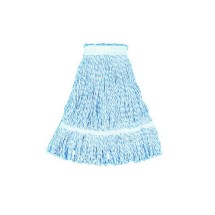 Mop Head, Floor Finish, Wide, Rayon/Polyester, Large, White/Blue