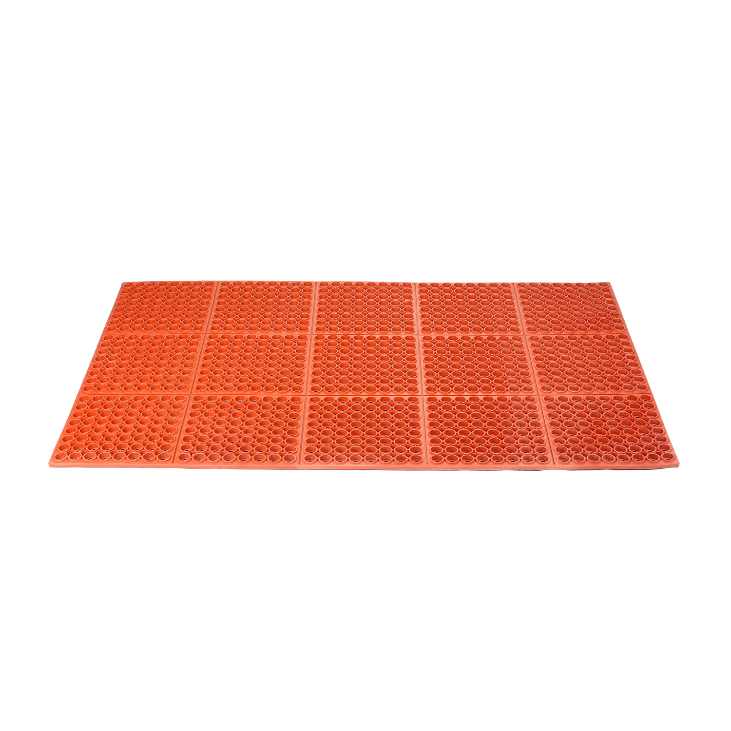 CAC China RMAT-35RD Red Straight Edge Rubber Floor Mat 5" x 3"