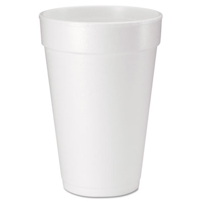 Dart Foam Drink Cups, 16 oz., White, 500/Carton