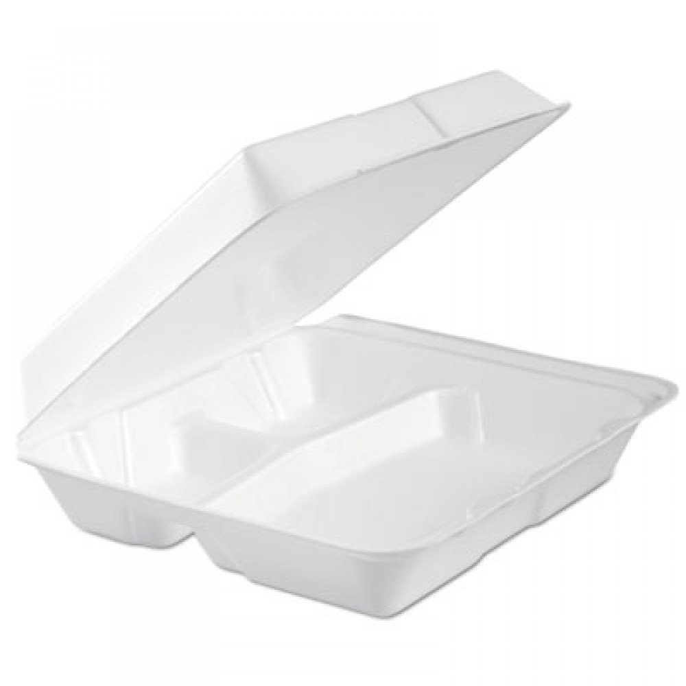 Dart® ClearSeal Hinged-Lid Plastic Containers, 8.25 x 8.25 x 3