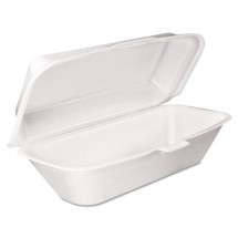 Dart Foam Hoagie Containers with Removable Lid, 5.3&quot; x 9.8&quot; x 3.3&quot;, 500/Carton