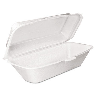 Dart Foam Hoagie Containers with Removable Lid, 5.3" x 9.8" x 3.3", 500/Carton