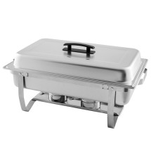 TigerChef Full Size Stainless Steel Chafing Dish with Folding Frame 8 Qt. 