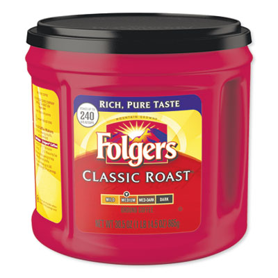 Folgers Coffee, Classic Roast, 30.5 oz. Canister, 6/Carton, 294/Pallet