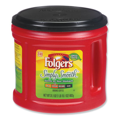 Folgers Coffee, Simply Smooth, 31.1 oz. Canister