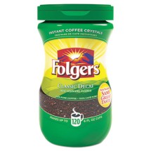 Folgers Instant Coffee Crystals, Decaf Classic, 8 oz. Jar