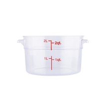 CAC China FS1P-2C Round Clear Food Storage Container 2 Qt.