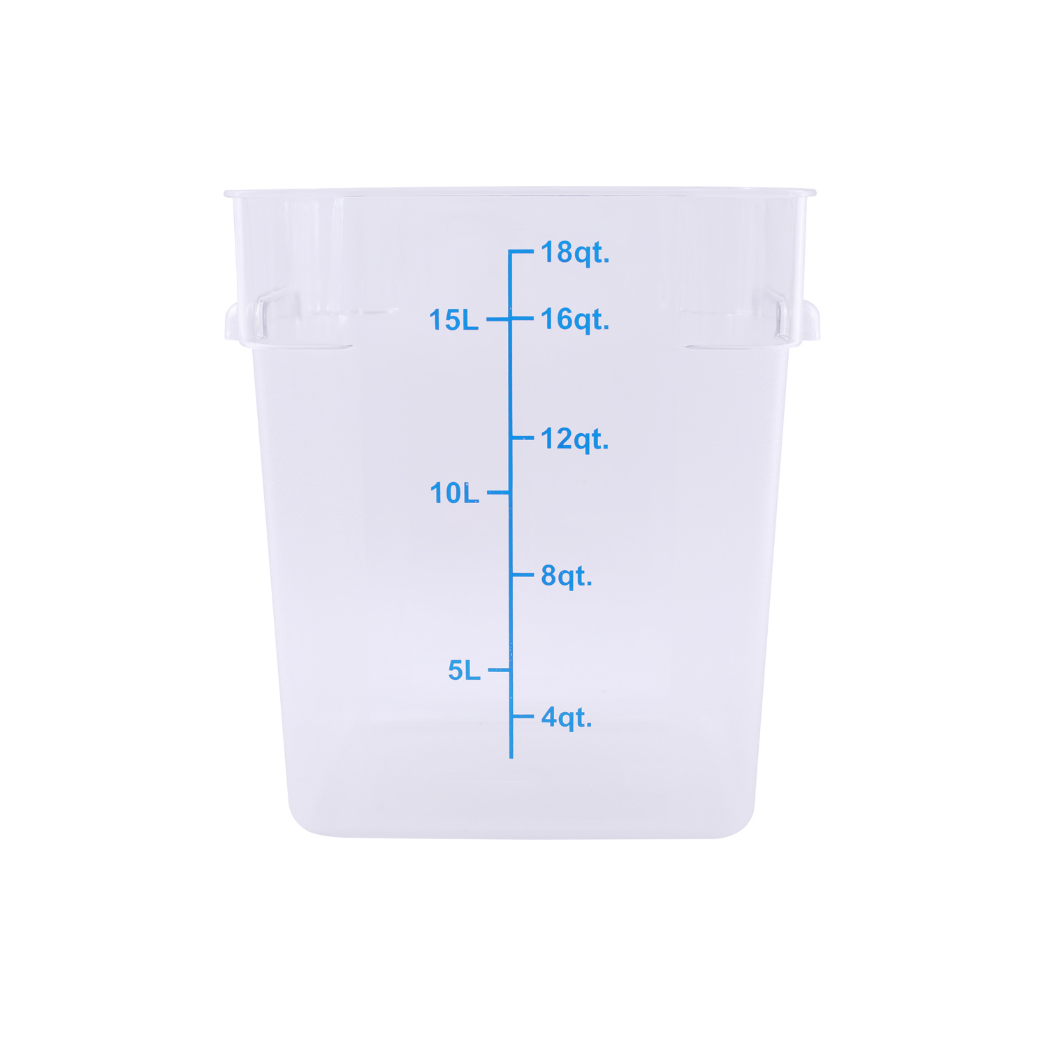 CAC China FS1P-SQ18C Square Clear Food Storage Container 18 Qt.