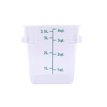CAC China FS1P-SQ4C Square Clear Food Storage Container 4 Qt.