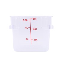 CAC China FS1P-SQ6C Square Clear Food Storage Container 6 Qt.