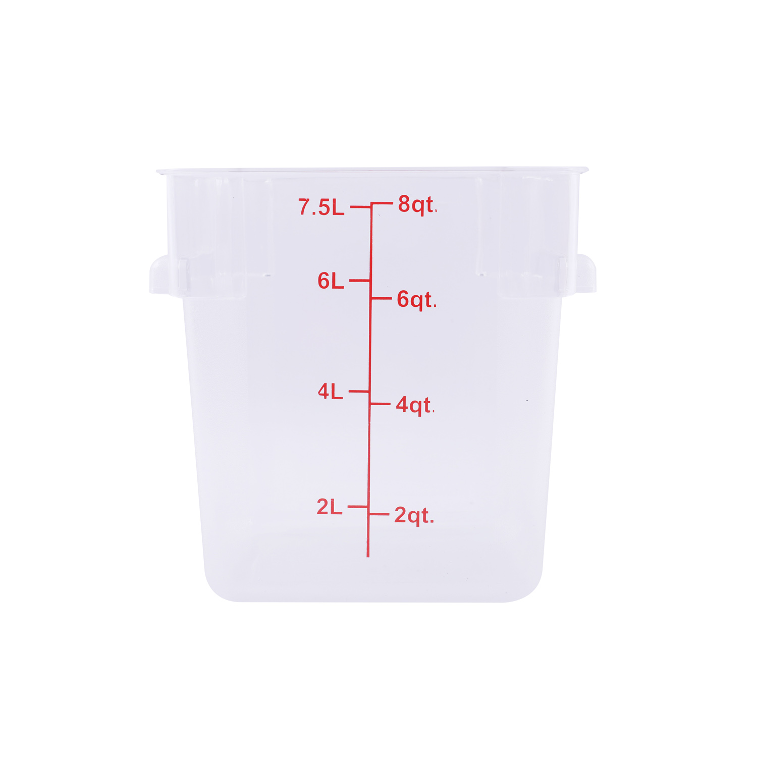 CAC China FS1P-SQ8C Square Clear Food Storage Container 8 Qt.