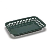 TableCraft 1077FG Forest Green Grande Plastic Platter Basket 10-3/4&quot; x 7-3/4&quot; x 1-1/2&quot;