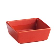 CAC China F-BW4-R Fortune Square Red China 5 oz. Tasting Bowl