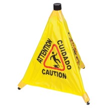 Winco CSF-4 Four-Facet Yellow Caution Sign