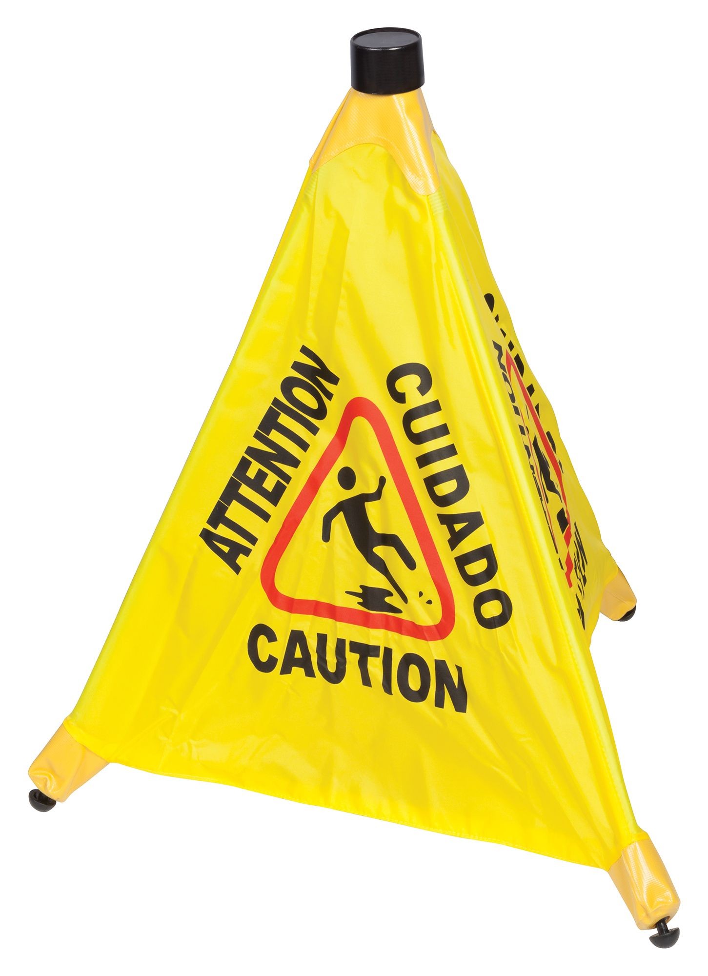Winco CSF-4 Four-Facet Yellow Caution Sign