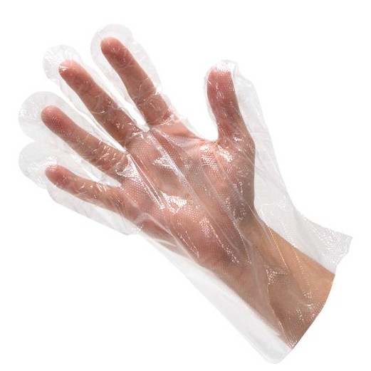 Franklin Machine Products 133-1023 Clear Plastic Disposable Gloves, 100/Box