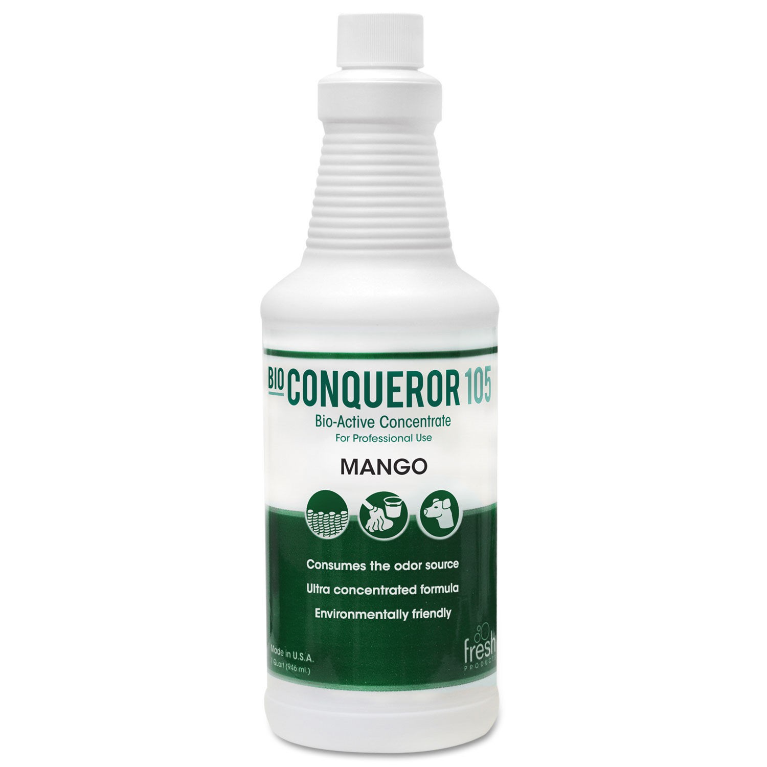 Bio Conqueror 105 Enzymatic Odor Counteractant Concentrate, Mango, 32 oz, 12/Carton