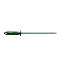 Friedr. Dick 7317130-69 12&quot; Round Regular Cut Sharpening Steel with Green/Black Handle