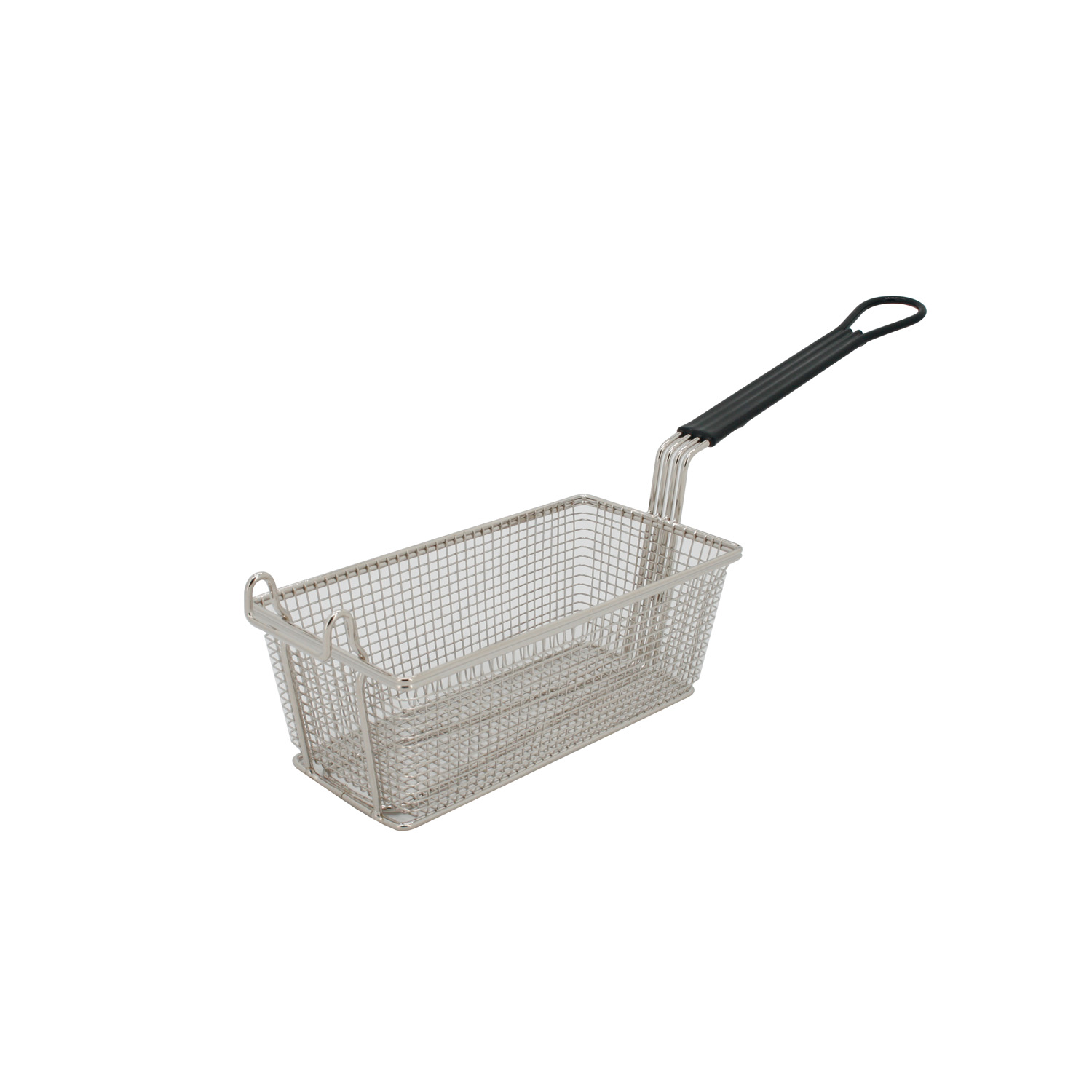 CAC China SPFB-1 Nickel-Plated Fry Basket with Black Handle 11" x 5-3/4" x 4-3/8"