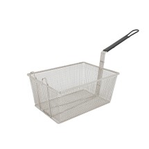 CAC China SPFB-6 Nickel-Plated Fry Basket with Black Handle 13-3/8&quot; x 9-1/2&quot; x 6-1/4&quot;