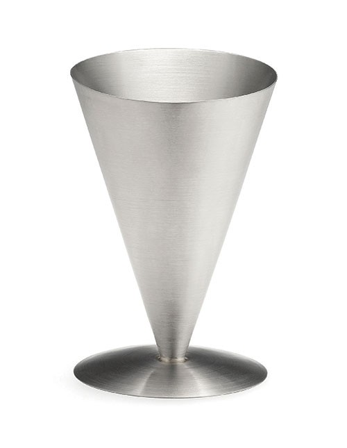 TableCraft R57 Brushed Stainless Steel Footed Fry Cone, 4-1/2" x 7