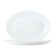 Cardinal 25251 Arcoroc Restaurant White Glass Oval Platter, 11-3/4&quot; Dia.