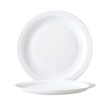 Cardinal 57975 Arcoroc Restaurant White Narrow Rim Glass Round Plate 9-1/4&quot; Dia.