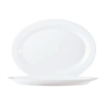 Cardinal 67107 Arcoroc Restaurant White Glass Oval Platter, 12-1/2&quot; Dia.