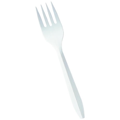 GEN Medium Weight White Plastic Fork 1000/Carton