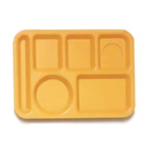 G.E.T. Enterprises TL-152-TY ABS Tropical Yellow 6-Compartment Left Handed Tray 10&quot; x 14&quot;