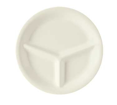 G.E.T. Enterprises CP-10-DI Diamond Ivory Melamine 3-Compartment Plate 10-1/4"