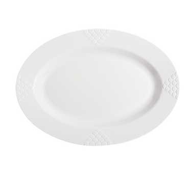 G.E.T. Enterprises OP-621-W Milano White Melamine Oval Platter, 21" x 15"