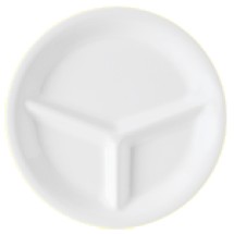 G.E.T. Enterprises CP-10-DW Diamond White Melamine 3-Compartment Plate 10-1/4&quot;