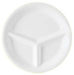 G.E.T. Enterprises CP-10-DW Diamond White Melamine 3-Compartment Plate 10-1/4"