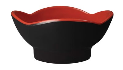 G.E.T. Enterprises B-129-F Fuji Red/Black Melamine 3 oz. Petite Scallop Bowl