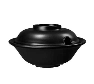 G.E.T. Enterprises B-720-BK Fuji Black 16 oz. Melamine Bowl with Lid