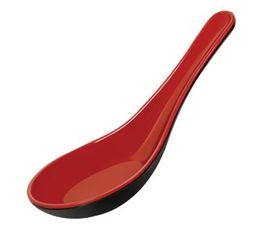 G.E.T. Enterprises 6026-RB Melamine Traditional Japanese Black/Red Spoon