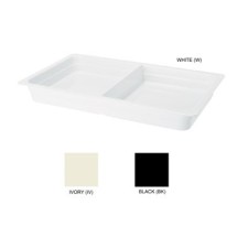 G.E.T. Enterprises ML-26-W Melamine White Full-Size 2-Compartment Food Pan