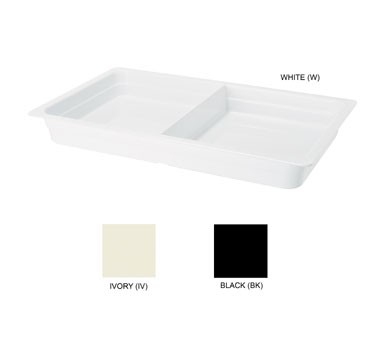 G.E.T. Enterprises ML-26-W Melamine White Full-Size 2-Compartment Food Pan