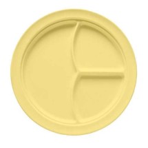 G.E.T. Enterprises CP-530-Y SuperMel Yellow 3-Compartment Plate 9&quot;