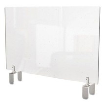 Ghent Clear Partition Extender with Attached Clamp, 36&quot; x 3.88&quot; x 18&quot;, Thermoplastic Sheeting