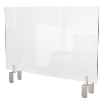 Ghent Clear Partition Extender with Attached Clamp, 42&quot;x 3.88&quot; x 18&quot;, Thermoplastic Sheeting