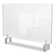 Ghent Clear Partition Extender with Attached Clamp, Thermoplastic Sheeting, 42&quot; x 3.88&quot; x 24&quot;