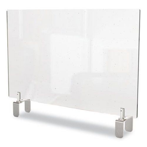 Ghent Clear Partition Extender with Attached Clamp, Thermoplastic Sheeting, 42" x 3.88" x 24"