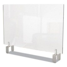 Ghent Clear Partition Extender with Attached Clamp, Thermoplastic Sheeting, 42&quot; x 3.88&quot; x 24&quot;
